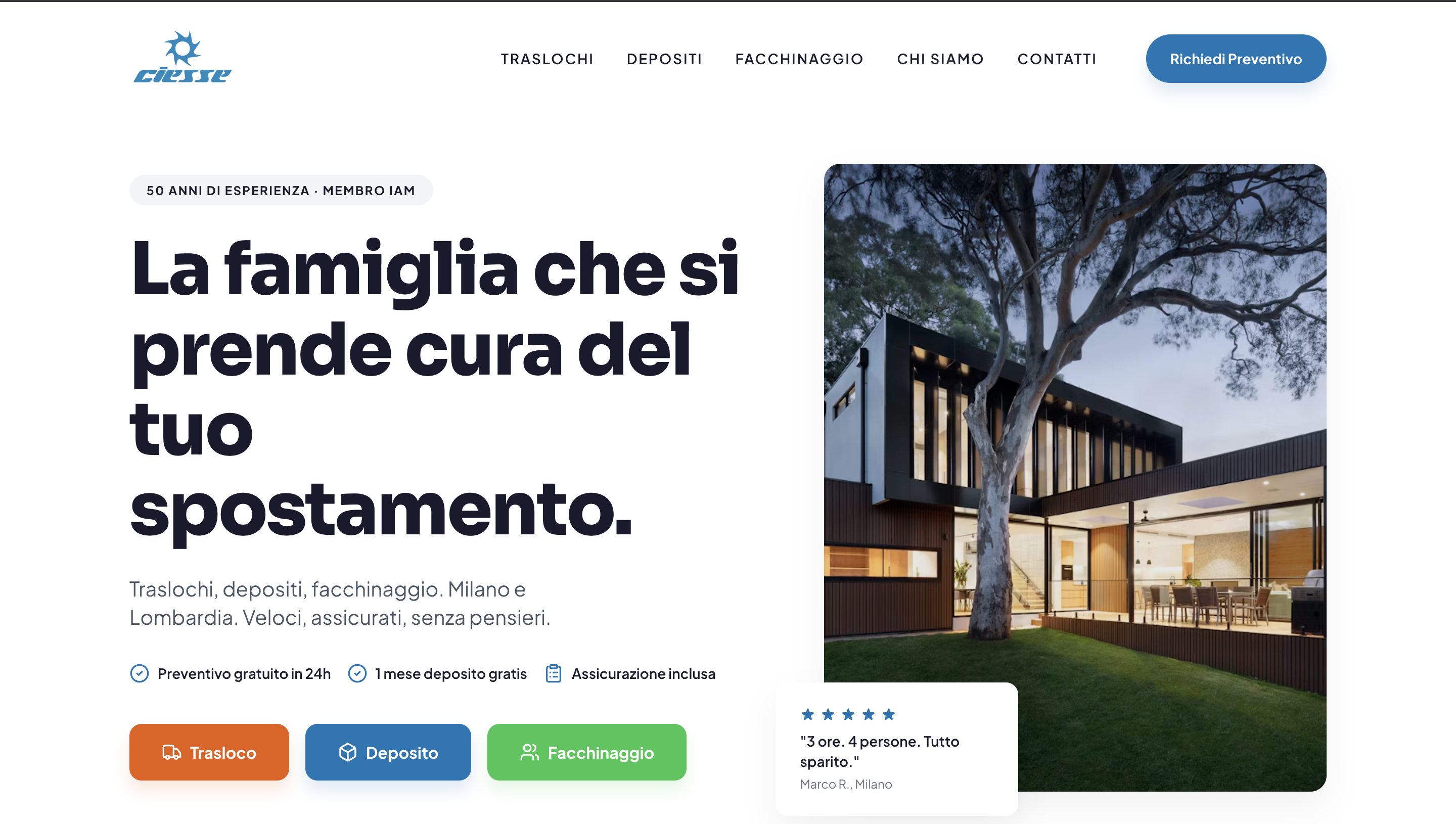 Ciesse Traslochi: Portale Web & Preventivatore Online per Traslochi Nazionali